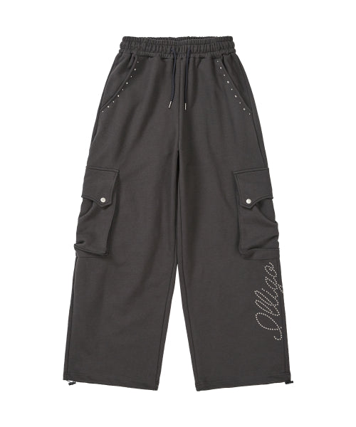 Studded cargo sweatpants Charcoal