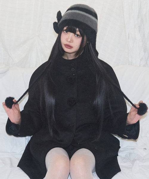 플레르 이어플랩 비니 블랙