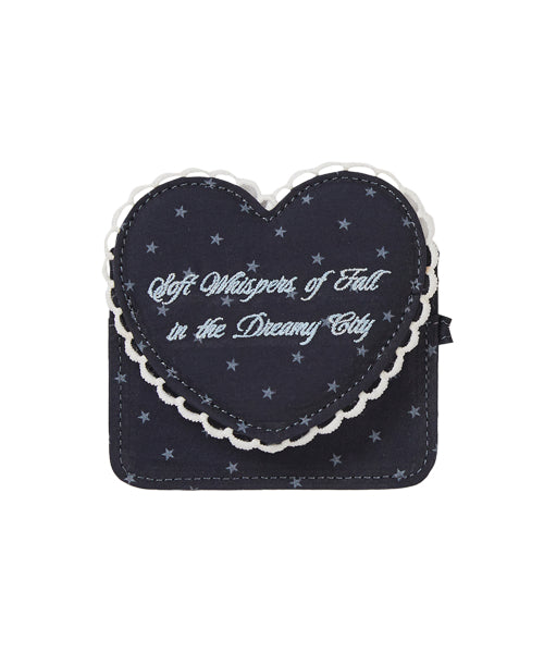 Heart Frame Card Wallet Navy
