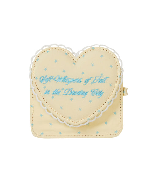 Heart frame card wallet yellow