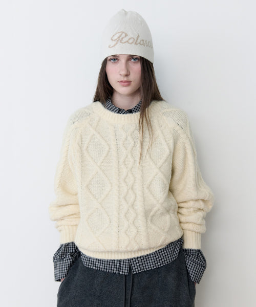 MOHAIR LOOSE FIT KNIT IVORY