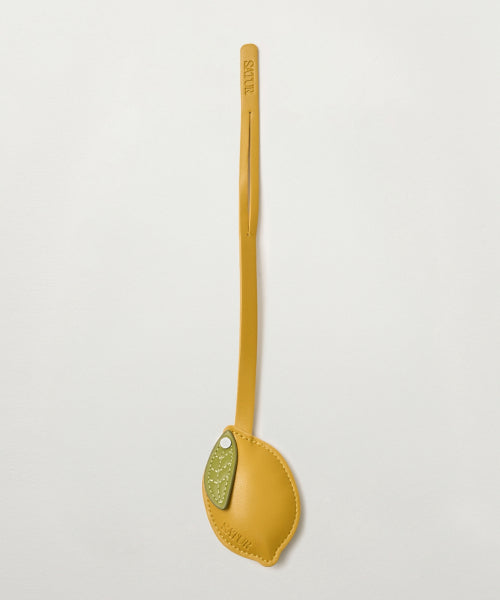 Citron Synthetic Leather Keyring Yellow