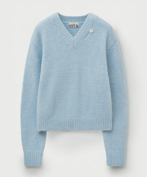 (W) Essen Two Tone Mohair Blend Knit Sky Blue