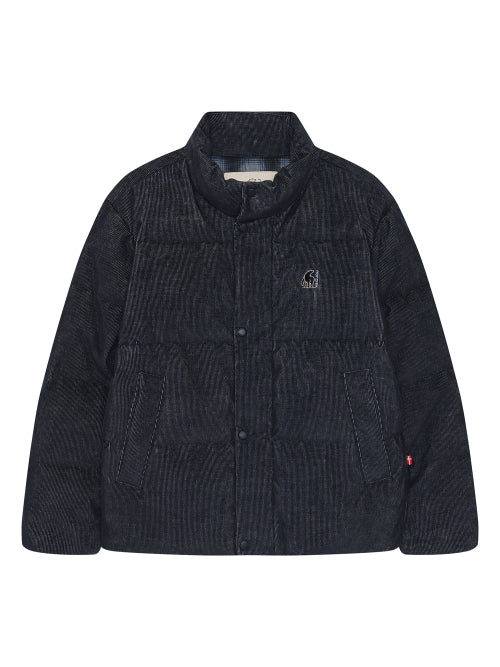 Corduroy Puffer Crystal-Down Jumper - M_Navy