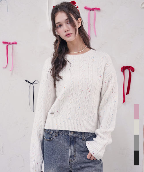 Ecru Round Twist Knit_4Colors