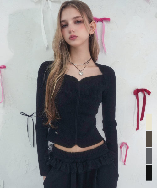 Heart-Neck Knit_4Colors