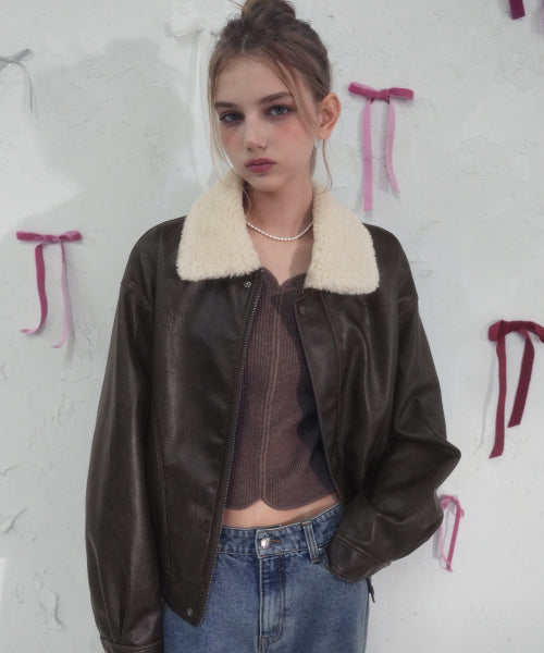 Cafe Mocha Aviator Jacket BROWN