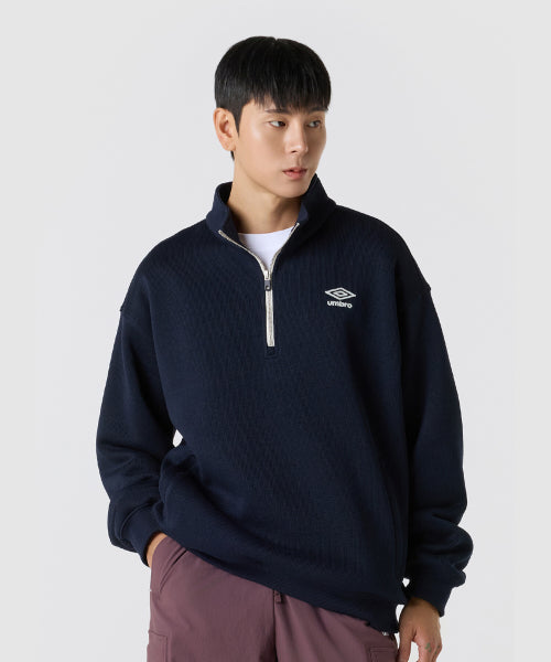 스웨터라이크 하프집업 맨투맨 네이비 UQ421CFSN2