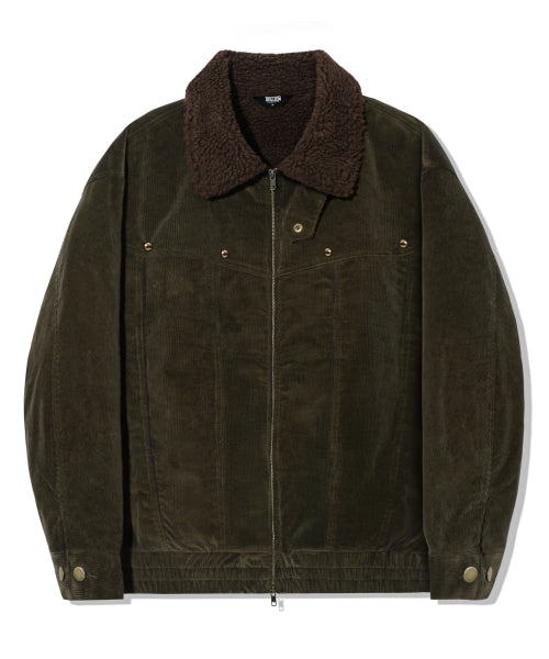 SHERPA CORDUROY STUDDED WESTERN JACKT_KHAKI