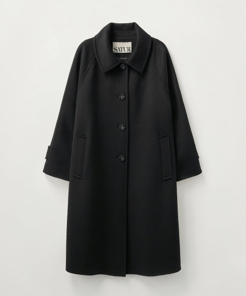 (W) A-Line Wool Blend Single Coat Black