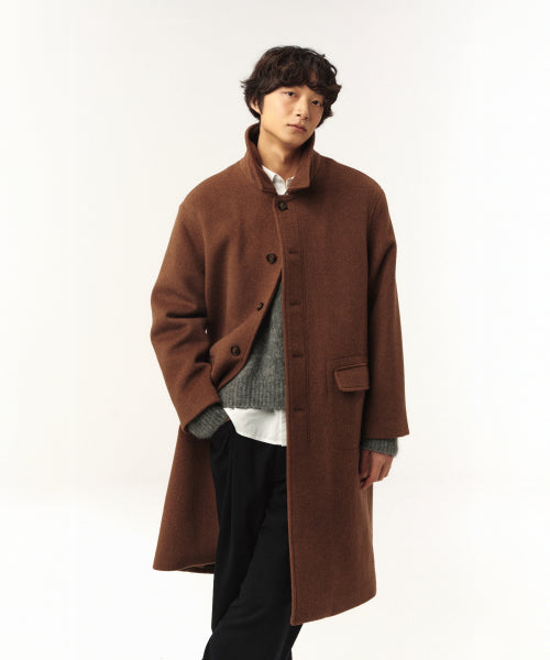 Cashmere Wool Blend Mac Coat Brown