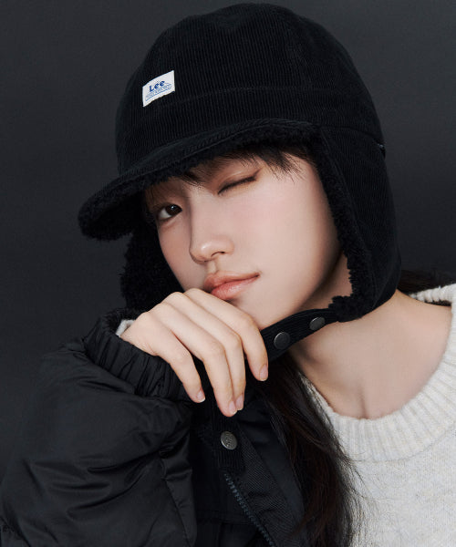 Corduroy Trooper Hat Black
