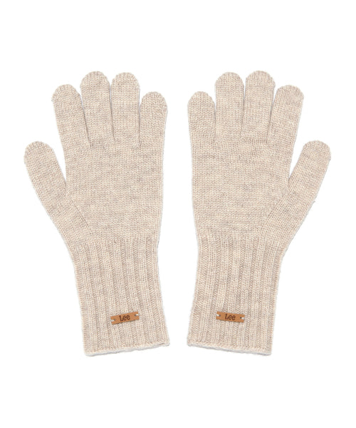 wool mixed colored knitwear gloves oatmeal