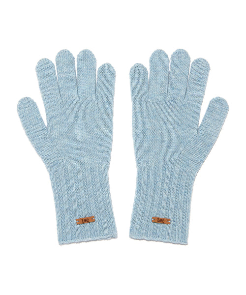 wool mixed colored knitwear gloves light blue