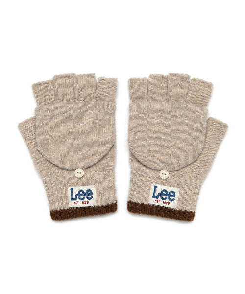 Fingerless Knitwear Hand-moa Gloves Oatmeal