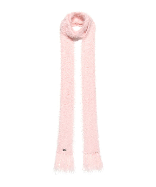Hairy mini muffler pink
