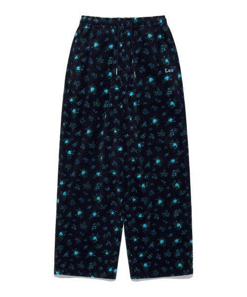 Women's Floral Fleece Pants Navy