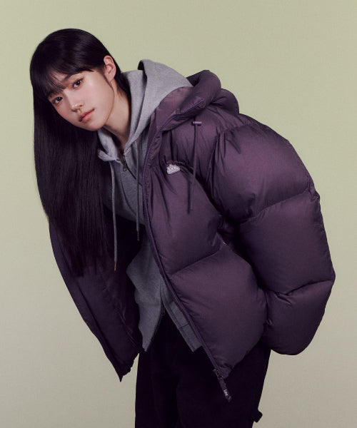 Hooded Lipstop Puffer Down Purple