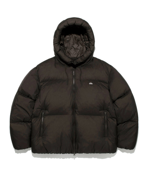 Hooded Lipstop Puffer Down Brown