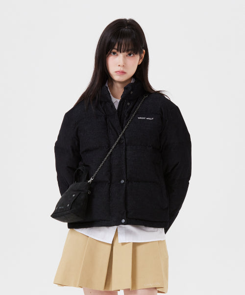 Women's denim like down jumper black