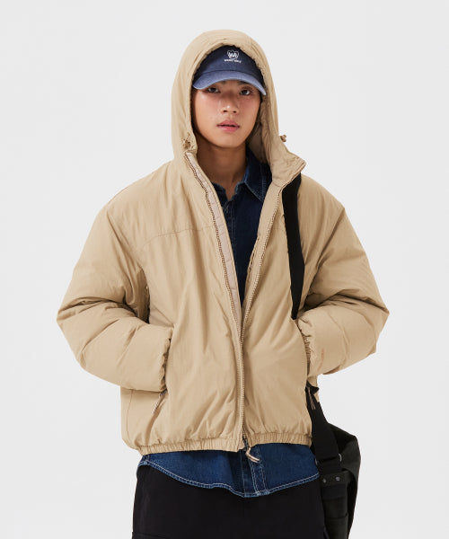 washed-down short puffer beige