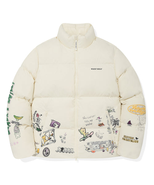 Kiki Graphic Down Short Puffer Cream