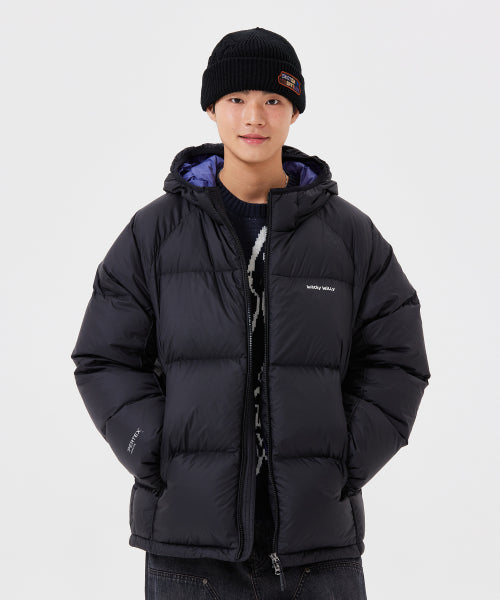 Pertex Lip-Stop Hooded Down Jumper Black