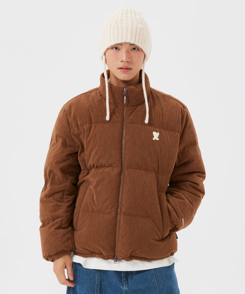 Corduroy down jumper brown