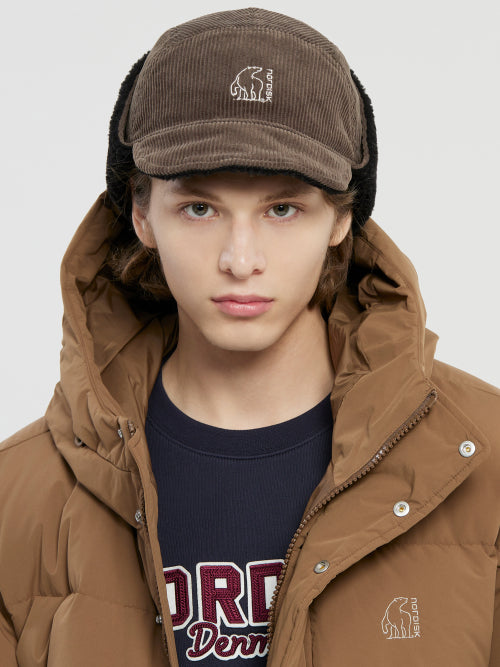 [Signature] Corduroy's cute cap. Brown