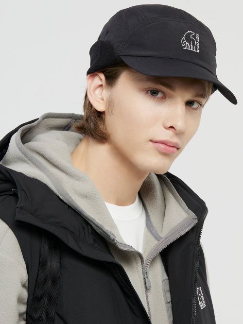 [Whistle walk] Fleece Cute Cap. Black