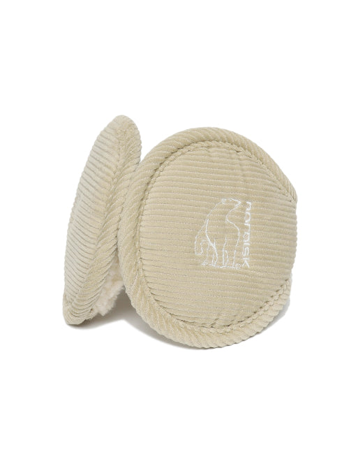 Corduroy Foldable Ear Warmer_Beige