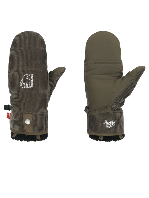 Padded Corduroy Mitten_Brown