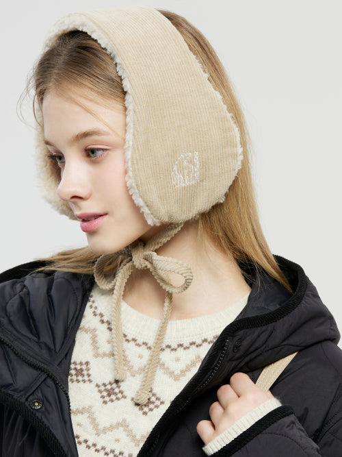 Corduroy Earmuff_Beige