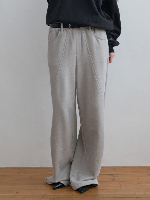 Panel Line Sweat Pants Light Grey