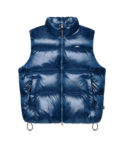 OG GLOSSY PUFFER DUCK DOWN VEST blue