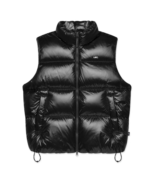 OG GLOSSY PUFFER DUCK DOWN VEST black