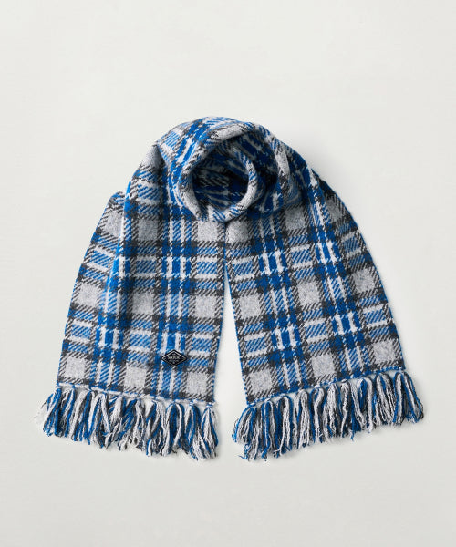 Check Pattern Muffler Sky Blue
