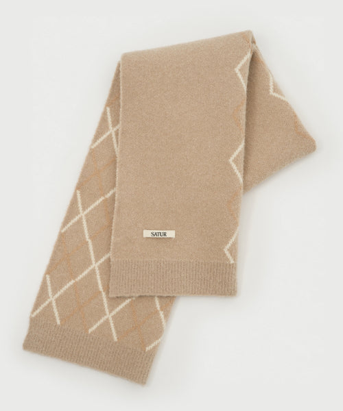 Argyle Muffler Beige