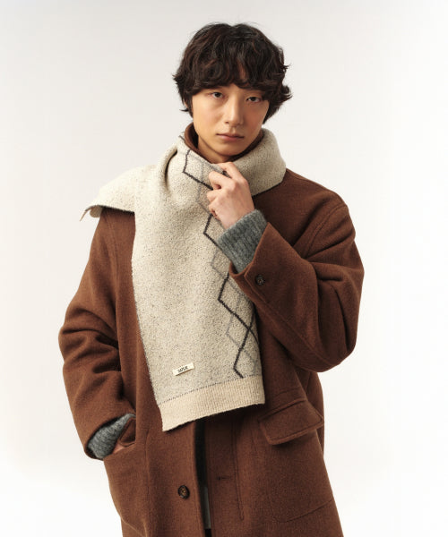 Argyle Muffler Light Gray