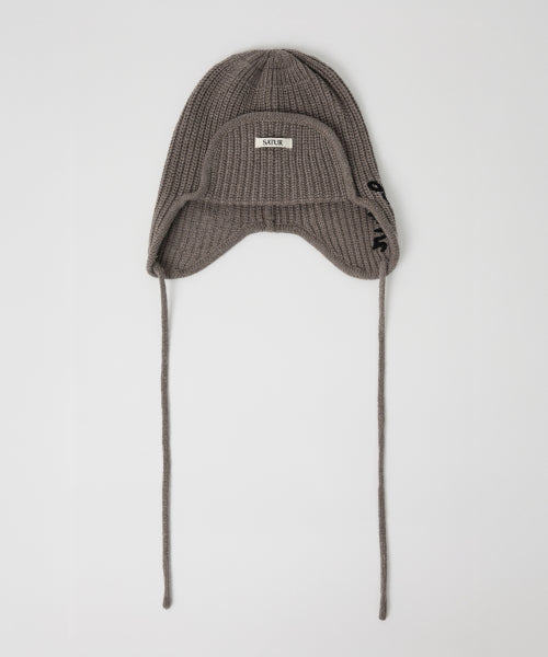 Earmuff Knit Beanie Brown