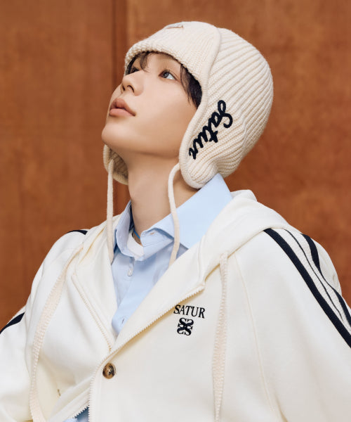 Earmuff Knit Beanie Cream