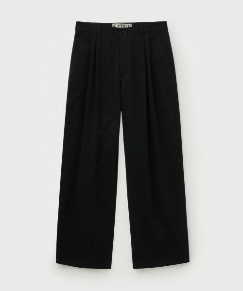 Relaxed Cotton Chino Pants Black