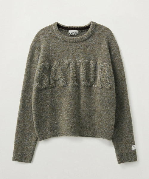 (W) Fleece Crew Neck Knit Khaki