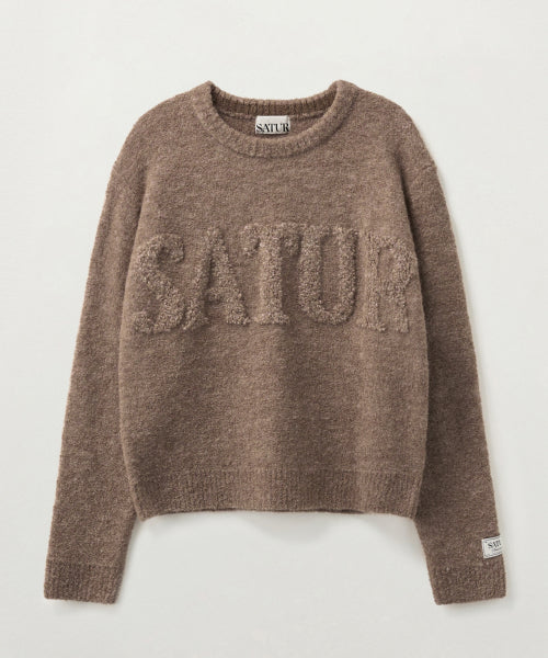 (W) Fleece Crew Neck Knit Beige
