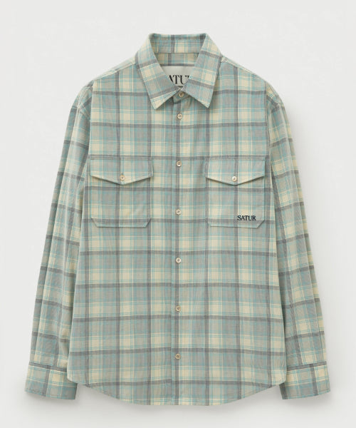 Corduroy Check Shirt Blue