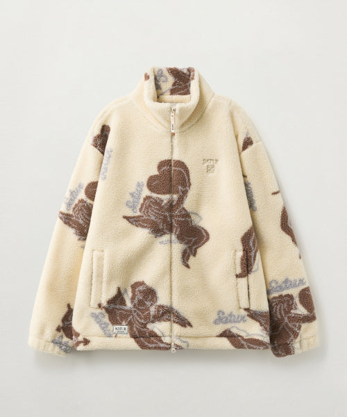 Angel Fleece Zip-up Cream Brown