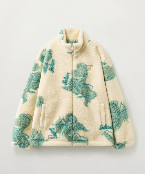 Angel Fleece Zip-up Cream Green