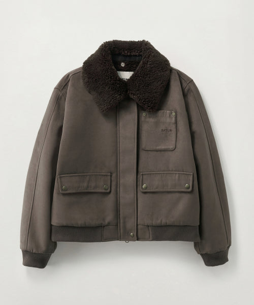 (W) Synthetic Suede Blouson Jumper Dark Brown