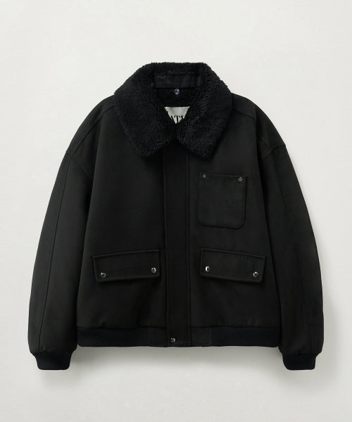 Synthetic Suede Blouson Jumper Black