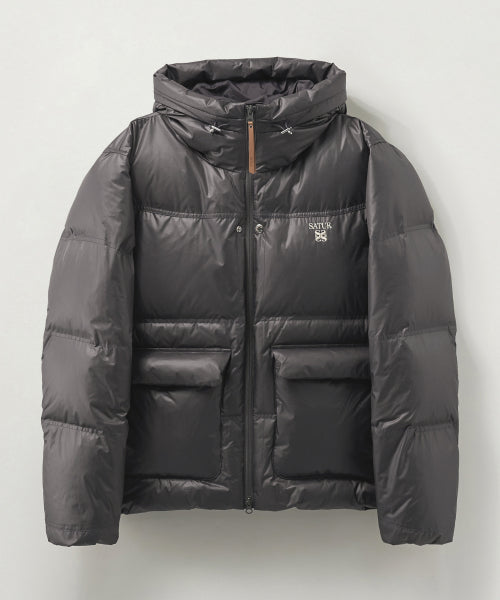Hooded Puffer Duck Down Padding Charcoal